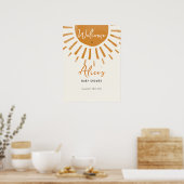 Sunshine Boho Baby shower Welkomstbord Poster (Keuken)