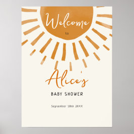 Sunshine Boho Baby shower Welkomstbord Poster