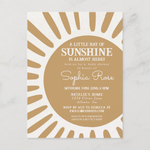 Sunshine boho baby shower zon uitnodigen briefkaart