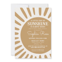 Sunshine boho baby shower zon uitnodigen