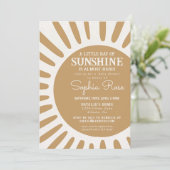 Sunshine boho baby shower zon uitnodigen kaart (Staand voorkant)