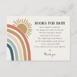 Sunshine Boho boeken voor baby Uitnodiging Invoege Informatiekaartje