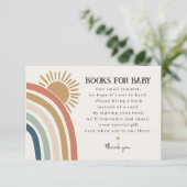 Sunshine Boho boeken voor baby Uitnodiging Invoege Informatiekaartje (Staand voorkant)