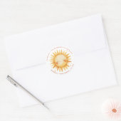 Sunshine Boho Cute Sun Baby Shower Thank You Ronde Sticker (Envelop)