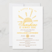 Sunshine Boho Elegant Neutral Photo Baby shower Kaart (Voorkant)
