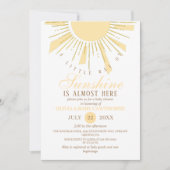 Sunshine Boho Foto Baby shower Kaart (Voorkant)