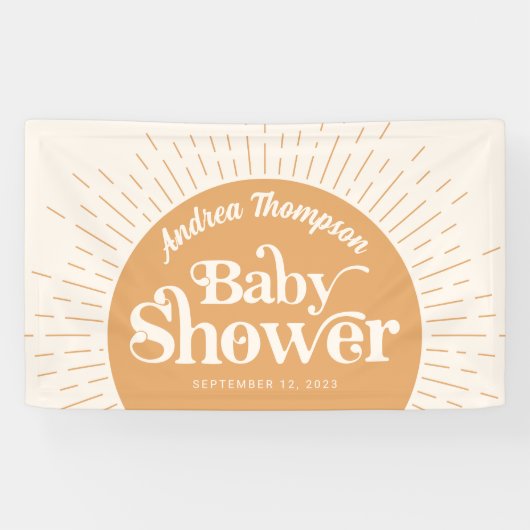 Sunshine Boho geel Baby shower Spandoek (Horizontaal)