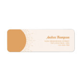 Sunshine Boho geel retouradres Etiket (Voorkant)