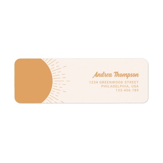 Sunshine Boho geel retouradres Etiket (Voorkant)