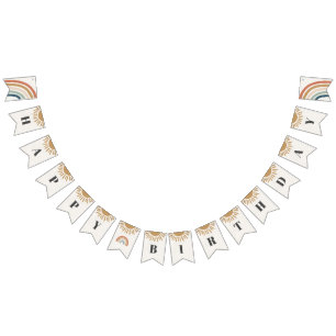 Sunshine Boho Gelukkige Verjaardagsfeestbanner Vlaggetjes