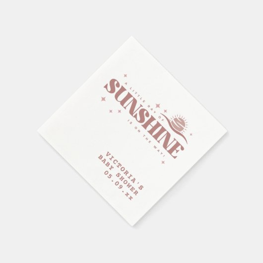 Sunshine Boho Gender Neutraal Baby shower Cocktail Servet (Hoek)