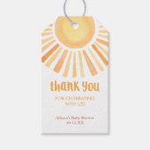 Sunshine boho gender-neutraal baby shower gunst ta cadeaulabel (Voorkant)