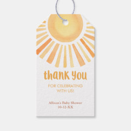 Sunshine boho gender-neutraal baby shower gunst ta cadeaulabel