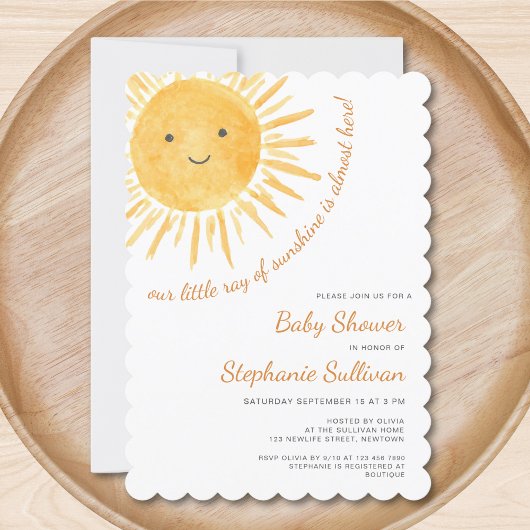 Sunshine Boho Genderneutraal Baby shower Kaart