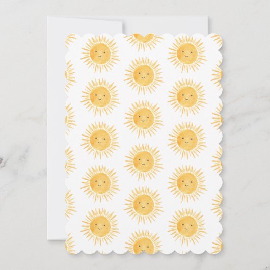 Sunshine Boho Genderneutraal Baby shower Kaart (Achterkant)