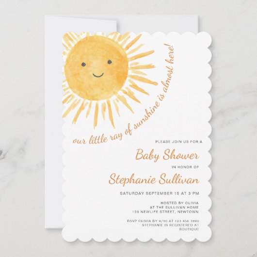 Sunshine Boho Genderneutraal Baby shower Kaart (Voorkant)