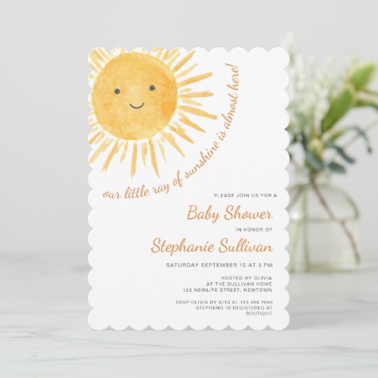 Sunshine Boho Genderneutraal Baby shower Kaart (Staand voorkant)