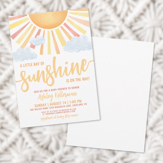 Sunshine Boho Genderneutraal Sun Baby shower Kaart