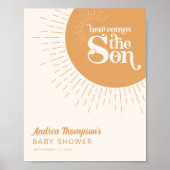 Sunshine Boho Hier komt het Son Baby shower Poster (Voorkant)