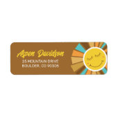 Sunshine Boho Hippie Trip rond Sun Adres Etiket (Voorkant)