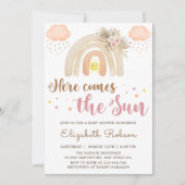 Sunshine Boho Rainbow Baby shower Invitation Kaart (Voorkant)