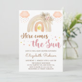 Sunshine Boho Rainbow Baby shower Invitation Kaart (Staand voorkant)