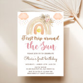 Sunshine Boho Rainbow Baby shower Invitation Kaart