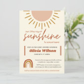 Sunshine Boho Rainbow Baby shower Kaart (Staand voorkant)