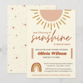 Sunshine Boho Rainbow Baby shower Kaart (Voorkant / Achterkant)