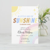 Sunshine Boho Rainbow Baby shower Kaart (Staand voorkant)