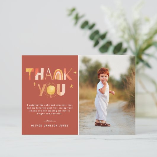 Sunshine Boho Rainbow | Foto bedankt (Staand voorkant)