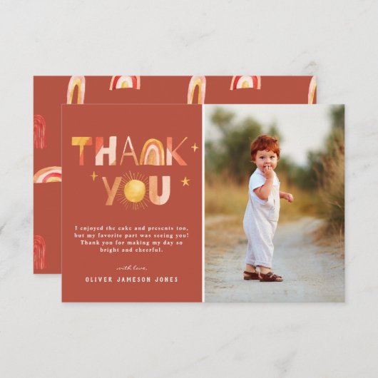 Sunshine Boho Rainbow | Foto bedankt (Voorkant / Achterkant)