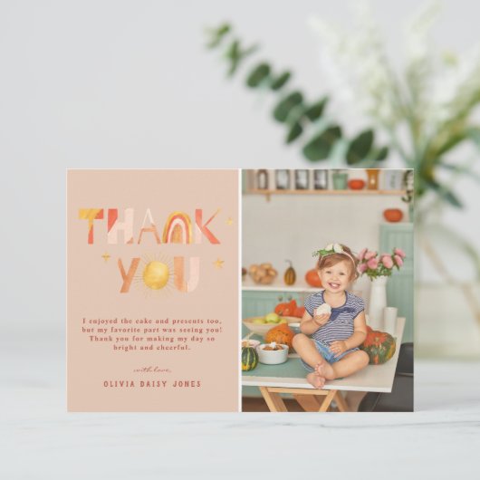 Sunshine Boho Rainbow | Foto bedankt (Staand voorkant)