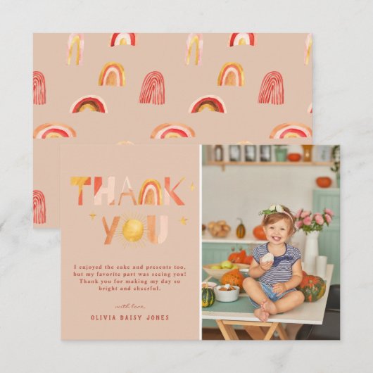 Sunshine Boho Rainbow | Foto bedankt (Voorkant / Achterkant)