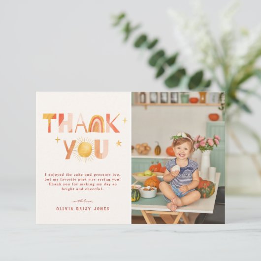 Sunshine Boho Rainbow | Foto bedankt (Staand voorkant)