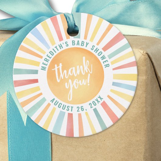 Sunshine Boho Sun Baby shower Bedankjes Labels