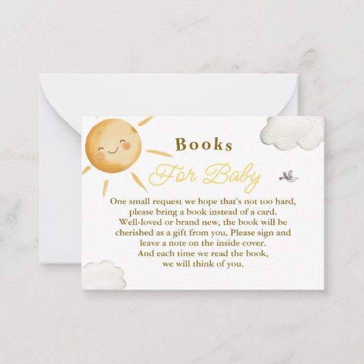 Sunshine Boho Sun Baby Shower Books for baby Notitiekaartje (Voorkant)