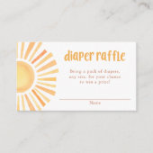 Sunshine boho sun baby shower diaper raffinagekaar informatiekaartje (Voorkant)