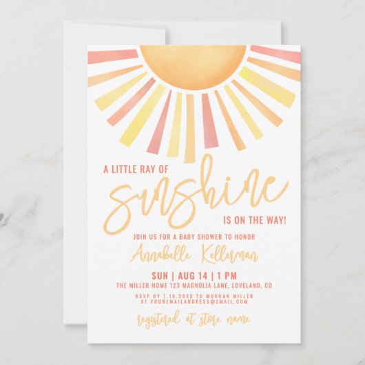 Sunshine Boho Sun Baby Shower Kaart (Voorkant)