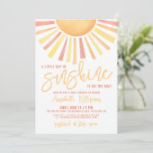 Sunshine Boho Sun Baby Shower Kaart (Staand voorkant)