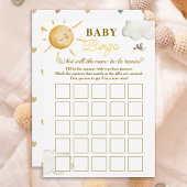Sunshine Boho Sun Gender-Neutral Baby Bingo Card Notitiekaartje