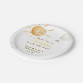 Sunshine Boho Sun Gender-Neutral Baby Shower Papieren Bordje (Gekanteld)