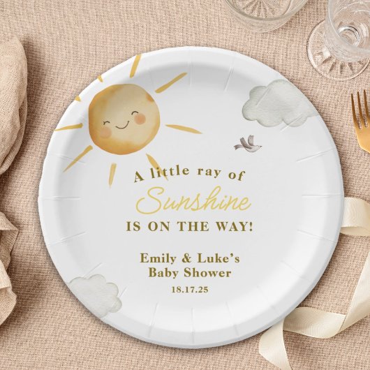 Sunshine Boho Sun Gender-Neutral Baby Shower Papieren Bordje