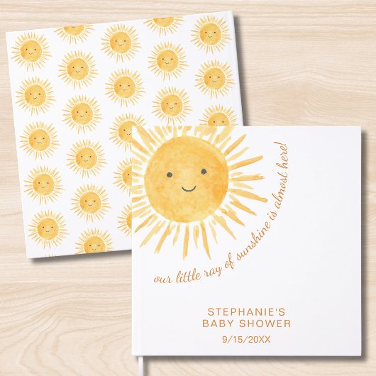 Sunshine Boho Sun Genderneutraal Baby shower Gastenboek