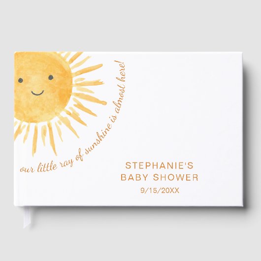Sunshine Boho Sun Genderneutraal Baby shower Gastenboek (Voorkant)