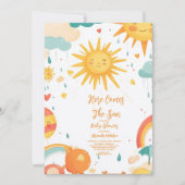Sunshine Boho Sun Genderneutraal Baby shower Kaart (Voorkant)