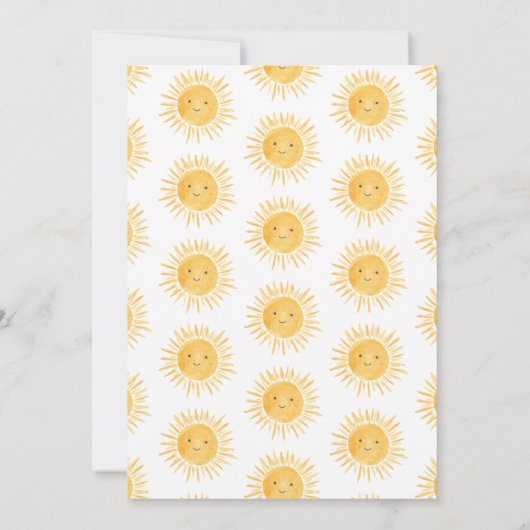 Sunshine Boho Sun Genderneutraal Baby shower Kaart (Achterkant)