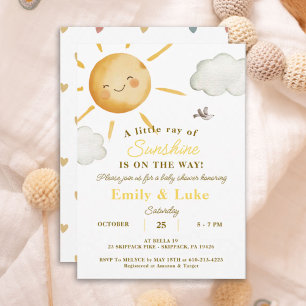 Sunshine Boho Sun Genderneutraal Baby shower Kaart