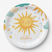 Sunshine Boho Sun Genderneutraal Papieren Bordje (Voorkant)