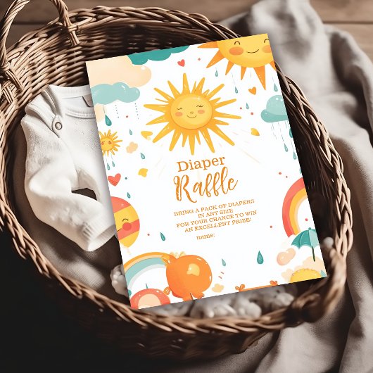 Sunshine Boho Sun Geslachtsneutrale Diapper Raffle Informatiekaartje